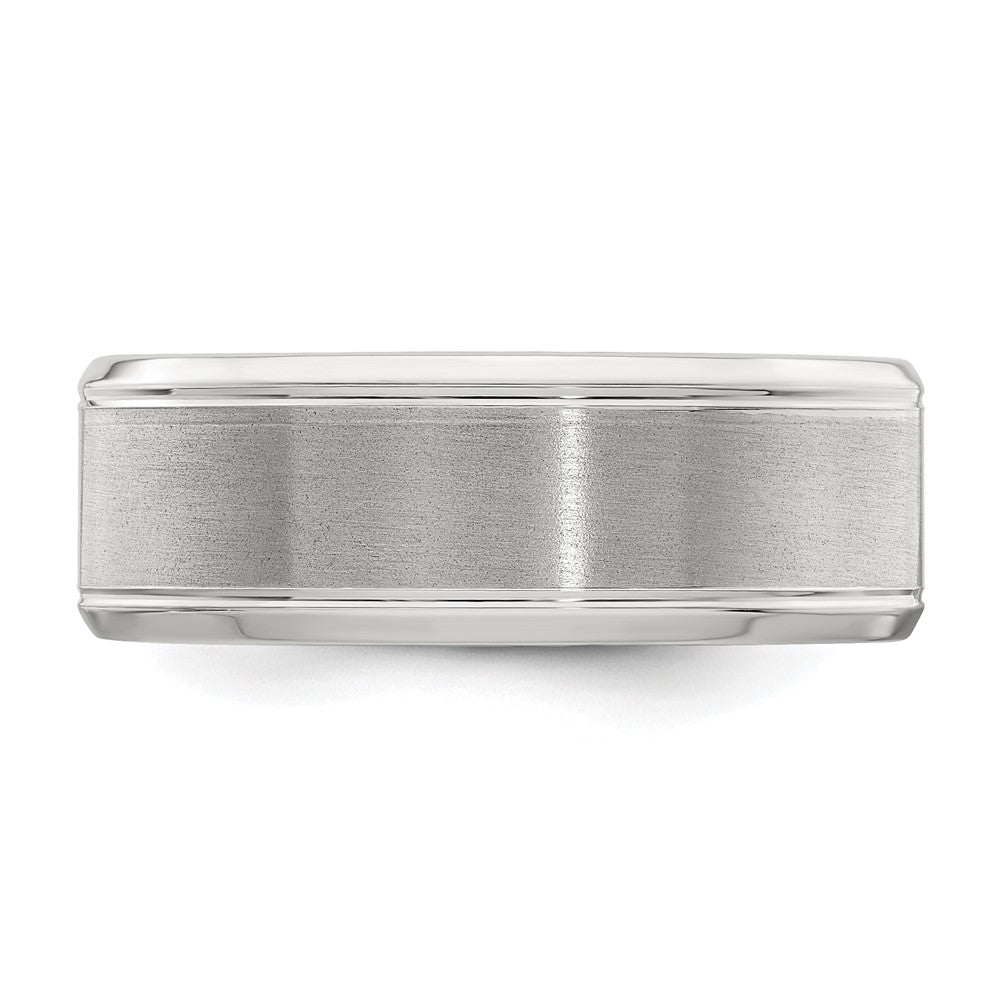 Sterling Silver 8mm Brushed Fancy Band