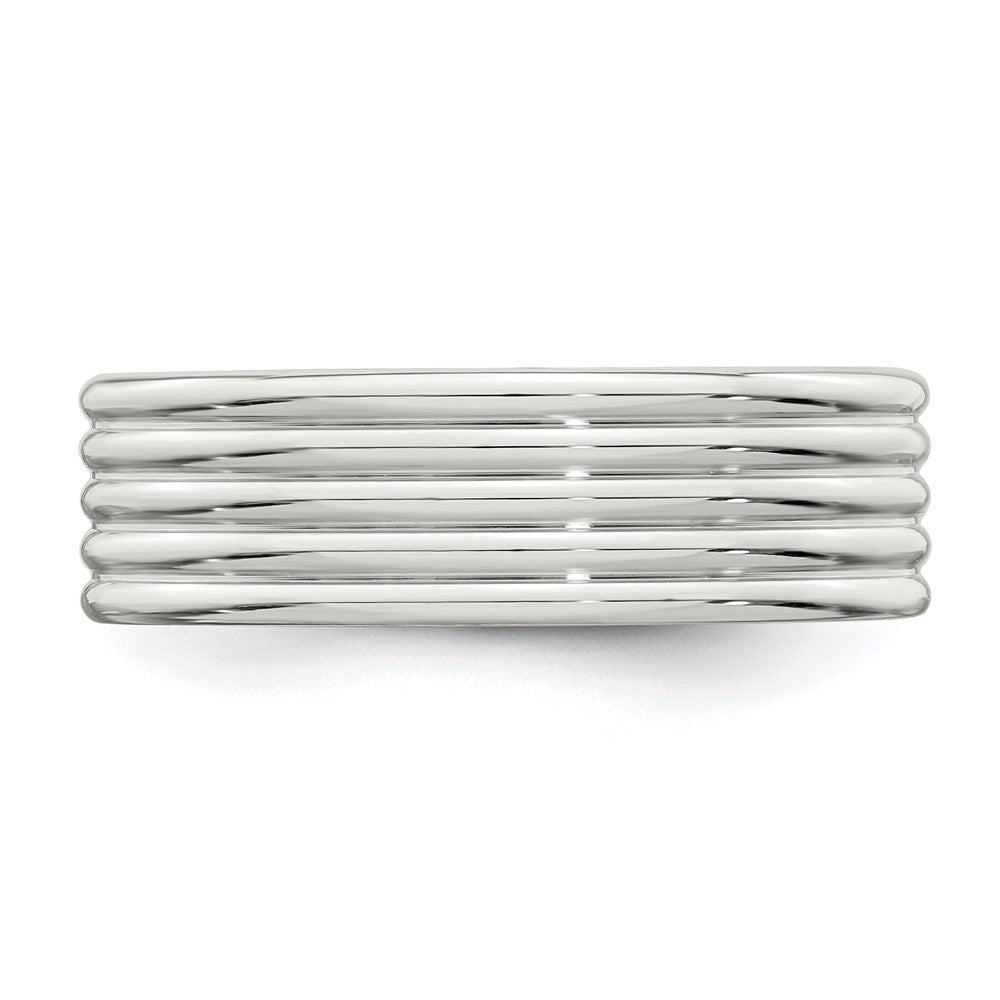 Sterling Silver 7mm Polished Fancy Band