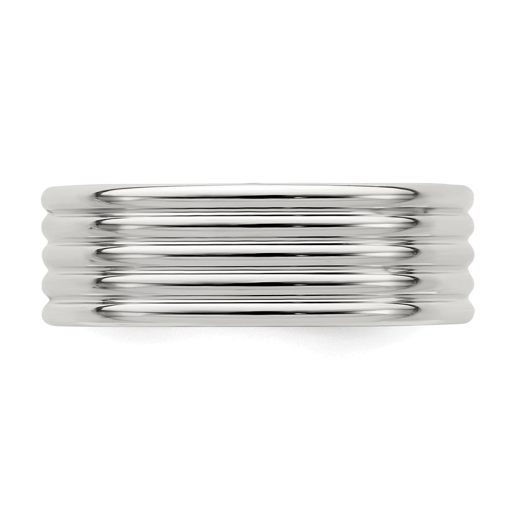 Sterling Silver 7mm Polished Fancy Band