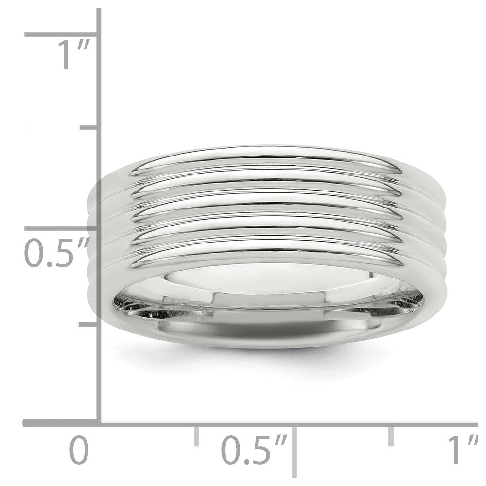 Sterling Silver 7mm Polished Fancy Band
