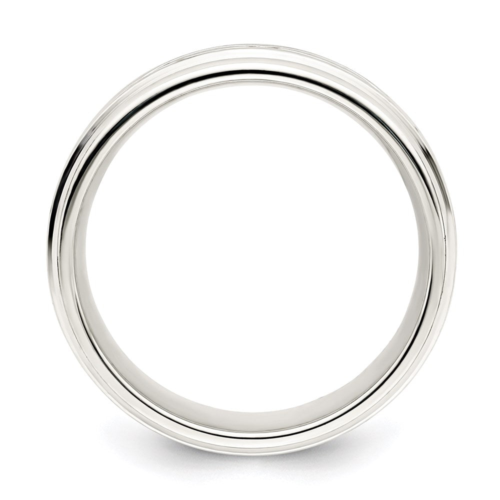 Sterling Silver 7mm Polished Intertwined Band