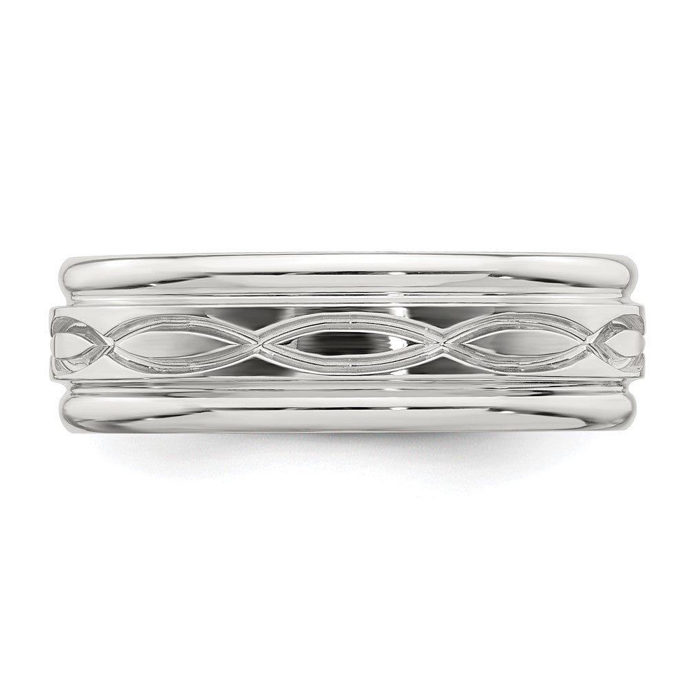 Sterling Silver 7mm Polished Intertwined Band