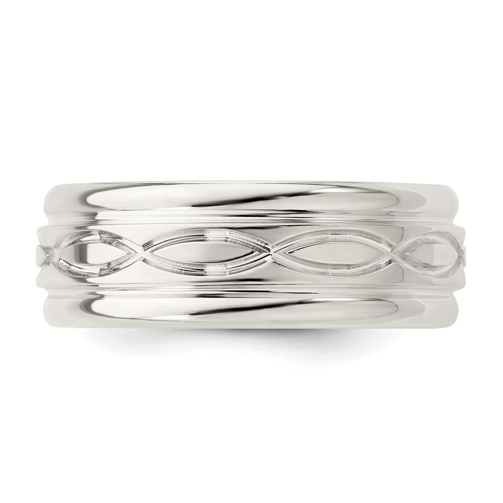 Sterling Silver 7mm Polished Intertwined Band