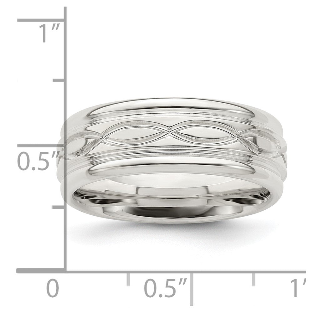 Sterling Silver 7mm Polished Intertwined Band