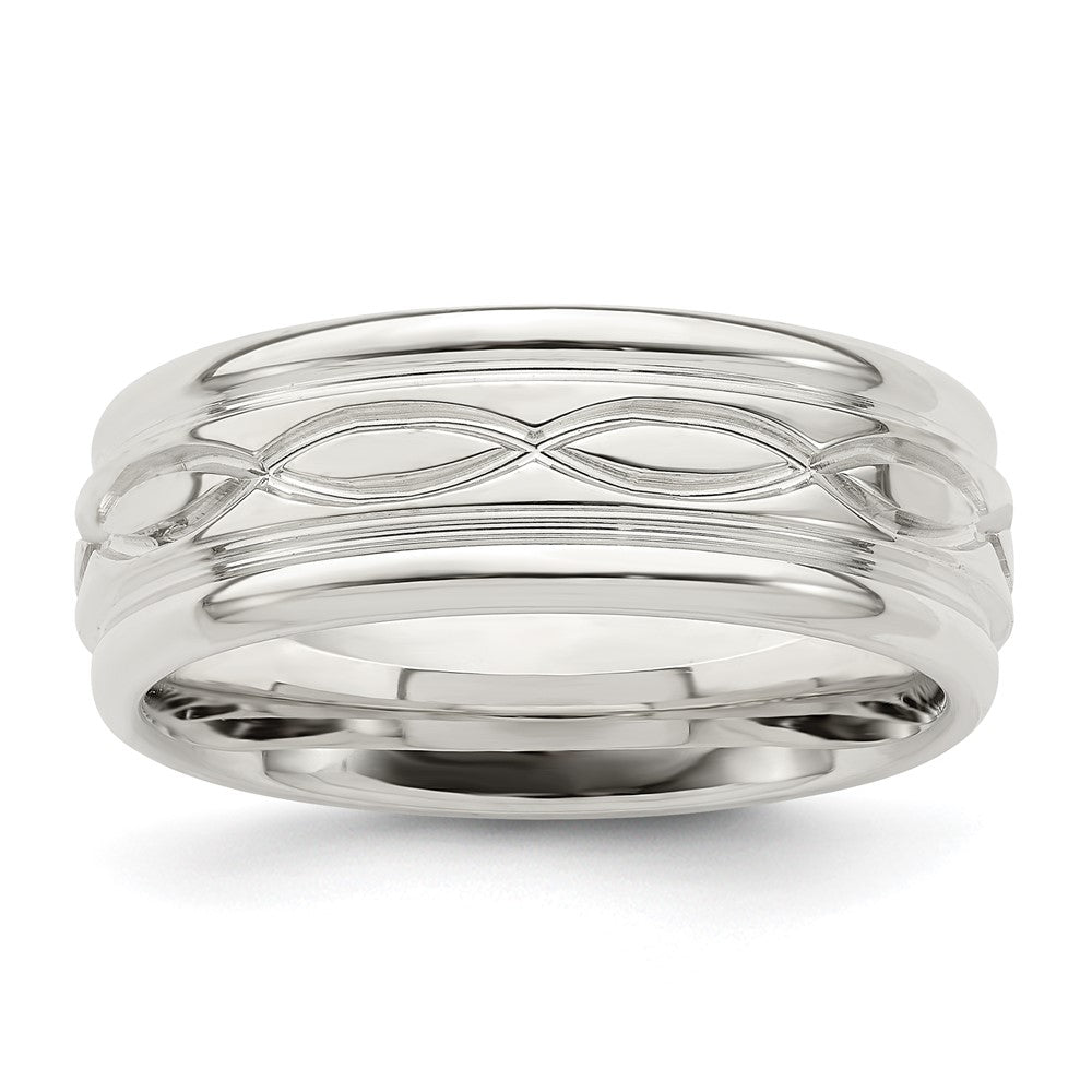 Sterling Silver 7mm Polished Intertwined Band