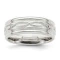 Sterling Silver 7mm Polished Intertwined Band