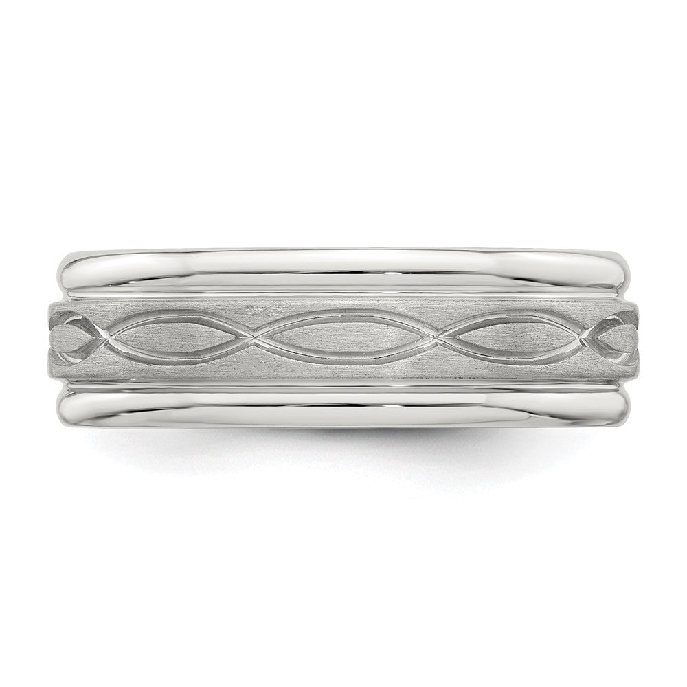 Sterling Silver 7mm Brushed Intertwined Band