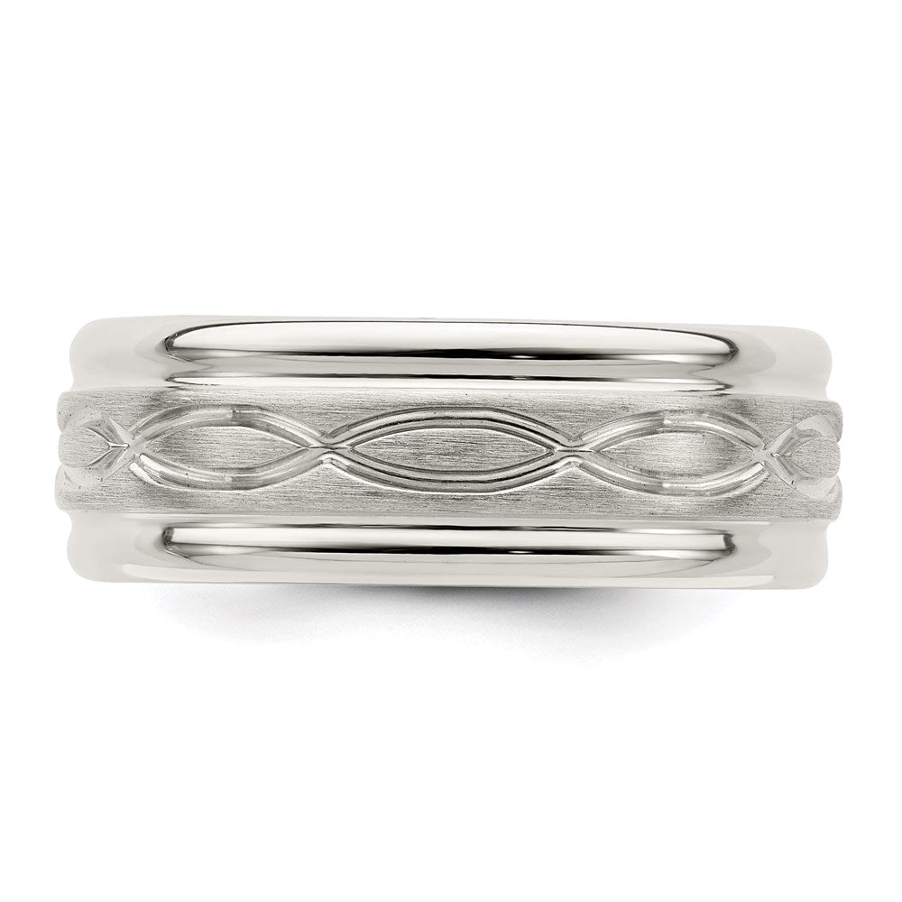 Sterling Silver 7mm Brushed Intertwined Band