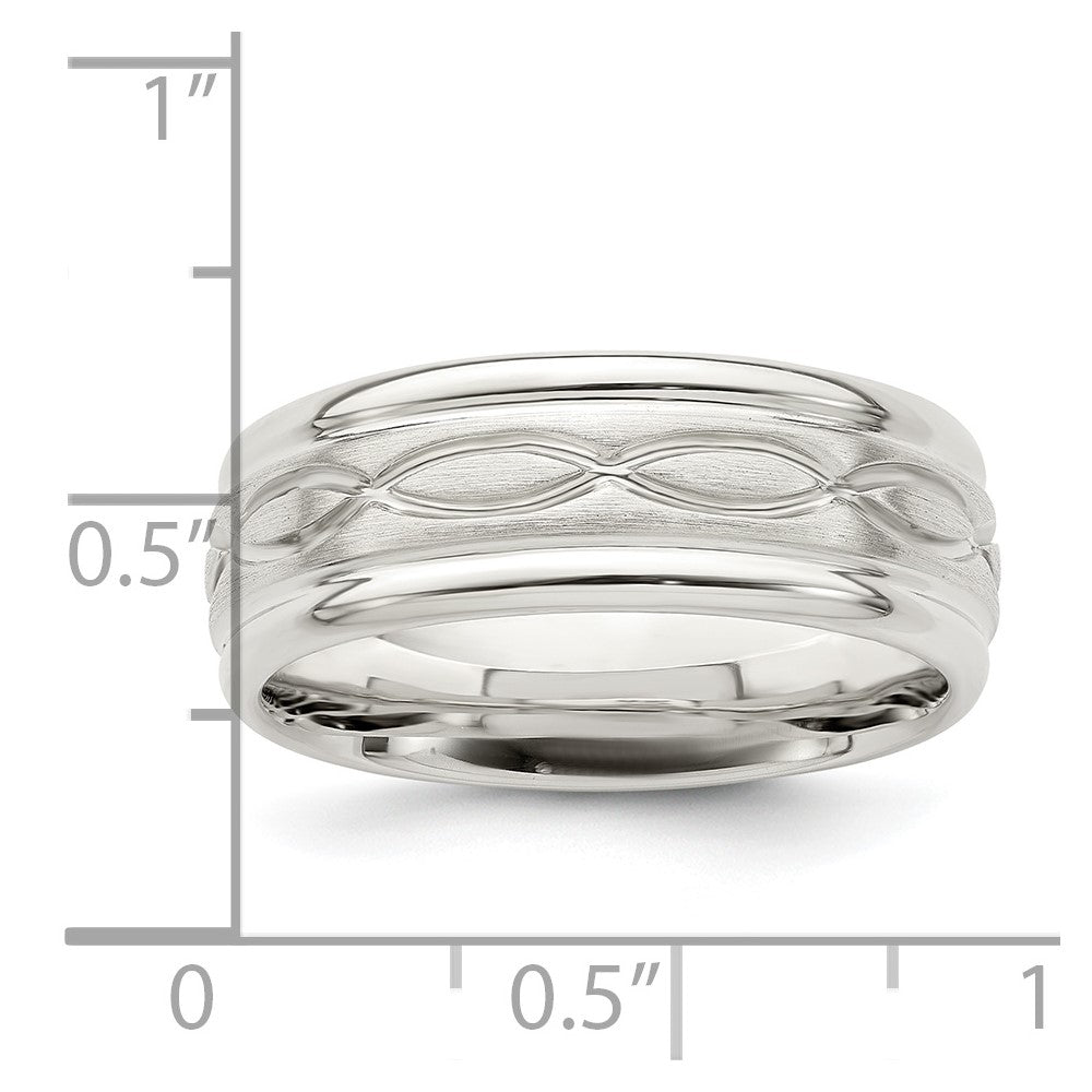 Sterling Silver 7mm Brushed Intertwined Band