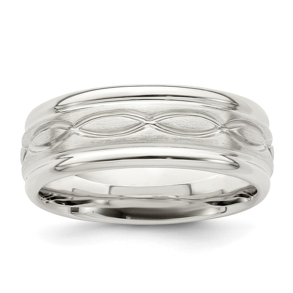 Sterling Silver 7mm Brushed Intertwined Band