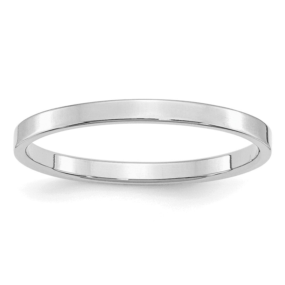 Sterling Silver Rhodium-plated 2mm Flat Band