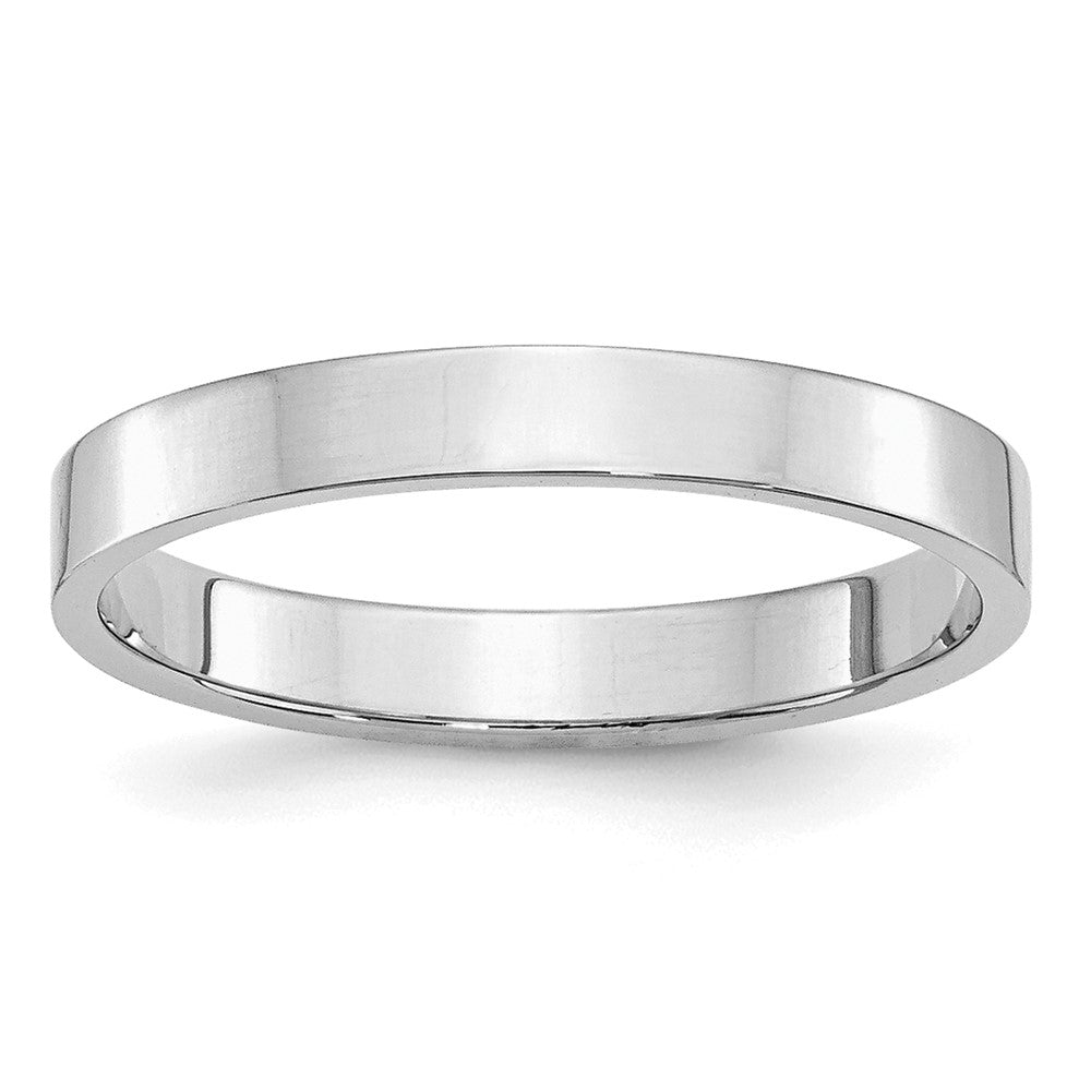 Sterling Silver Rhodium-plated 3mm Flat Band