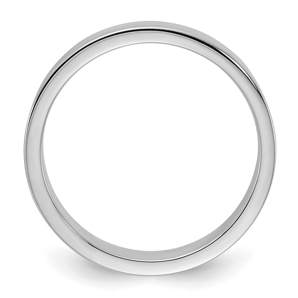 Sterling Silver Rhodium-plated 4mm Flat Band