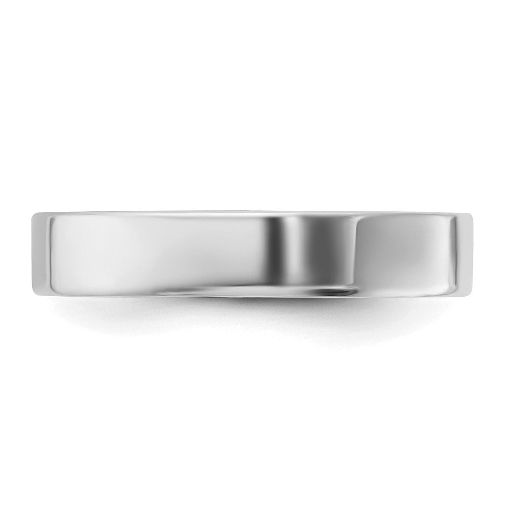Sterling Silver Rhodium-plated 4mm Flat Band
