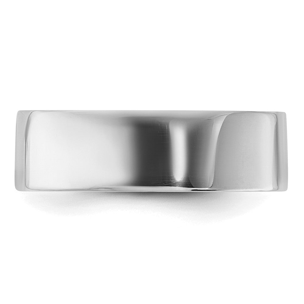 Sterling Silver Rhodium-plated 6mm Flat Band
