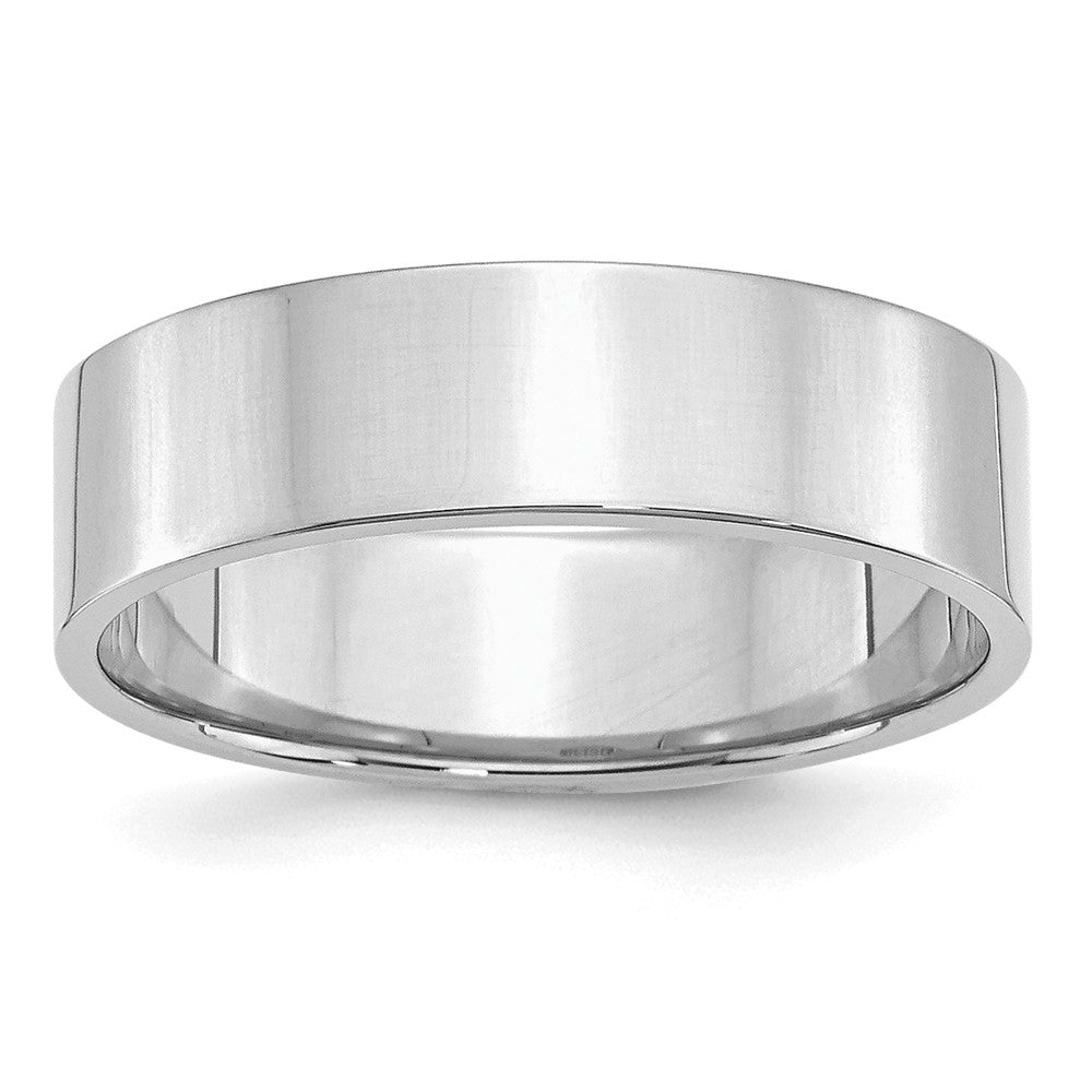 Sterling Silver Rhodium-plated 6mm Flat Band