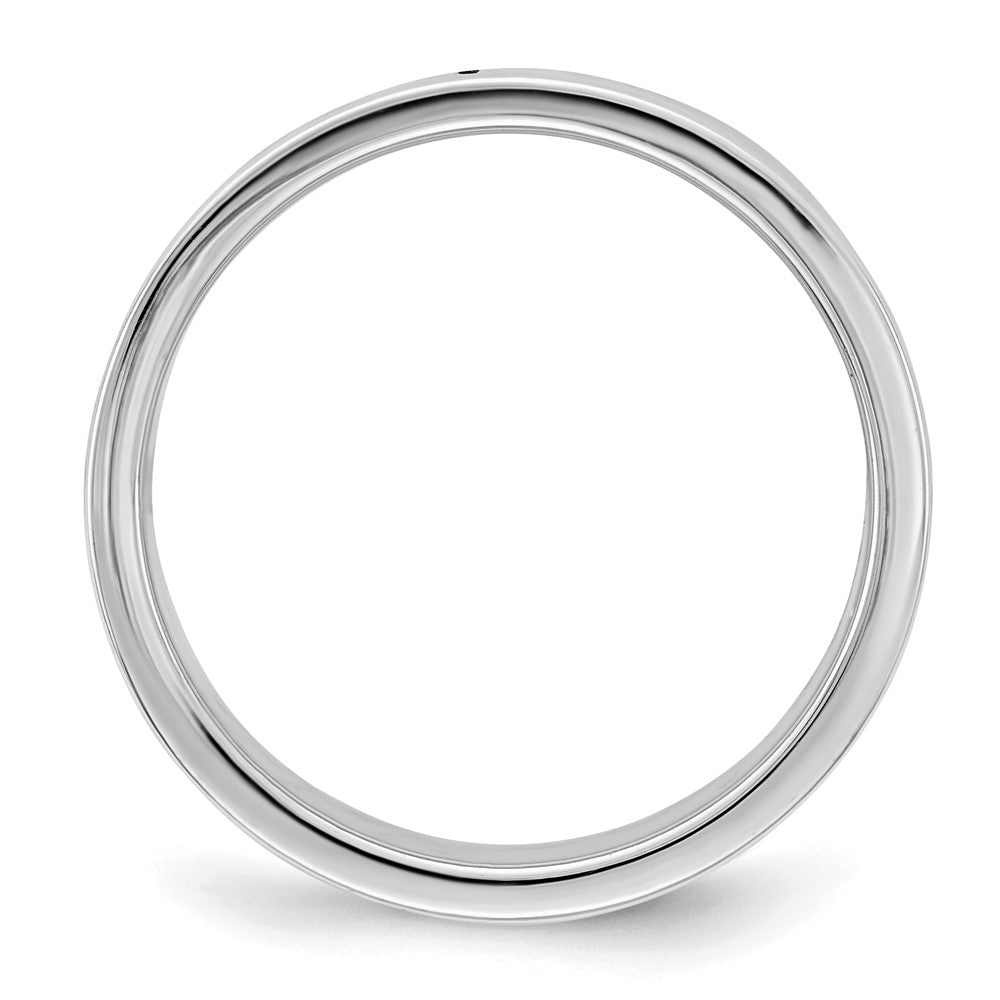 Sterling Silver Rhodium-plated 7mm Flat Band