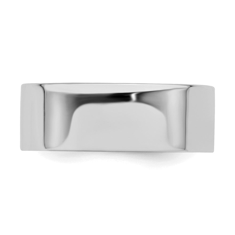 Sterling Silver Rhodium-plated 7mm Flat Band