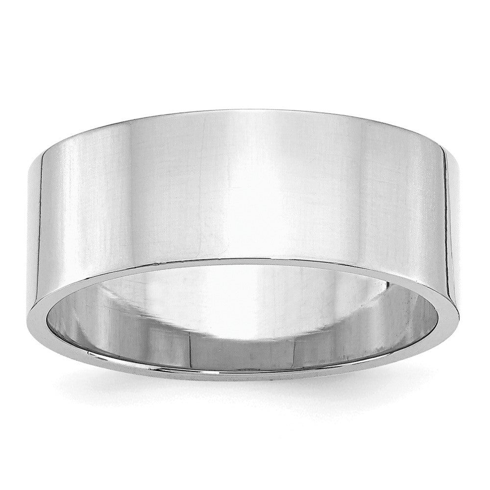 Sterling Silver Rhodium-plated 8mm Flat Band