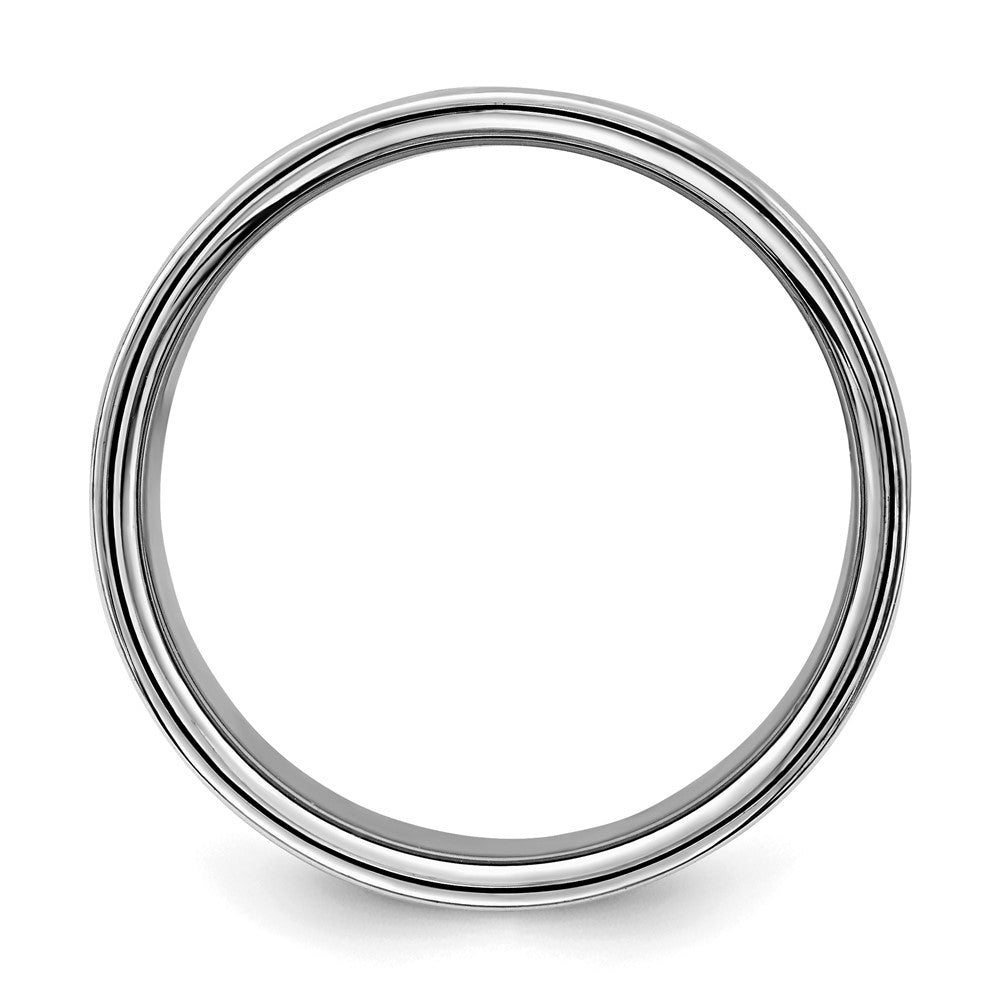 Sterling Silver Rhodium-plated 10mm Flat Band