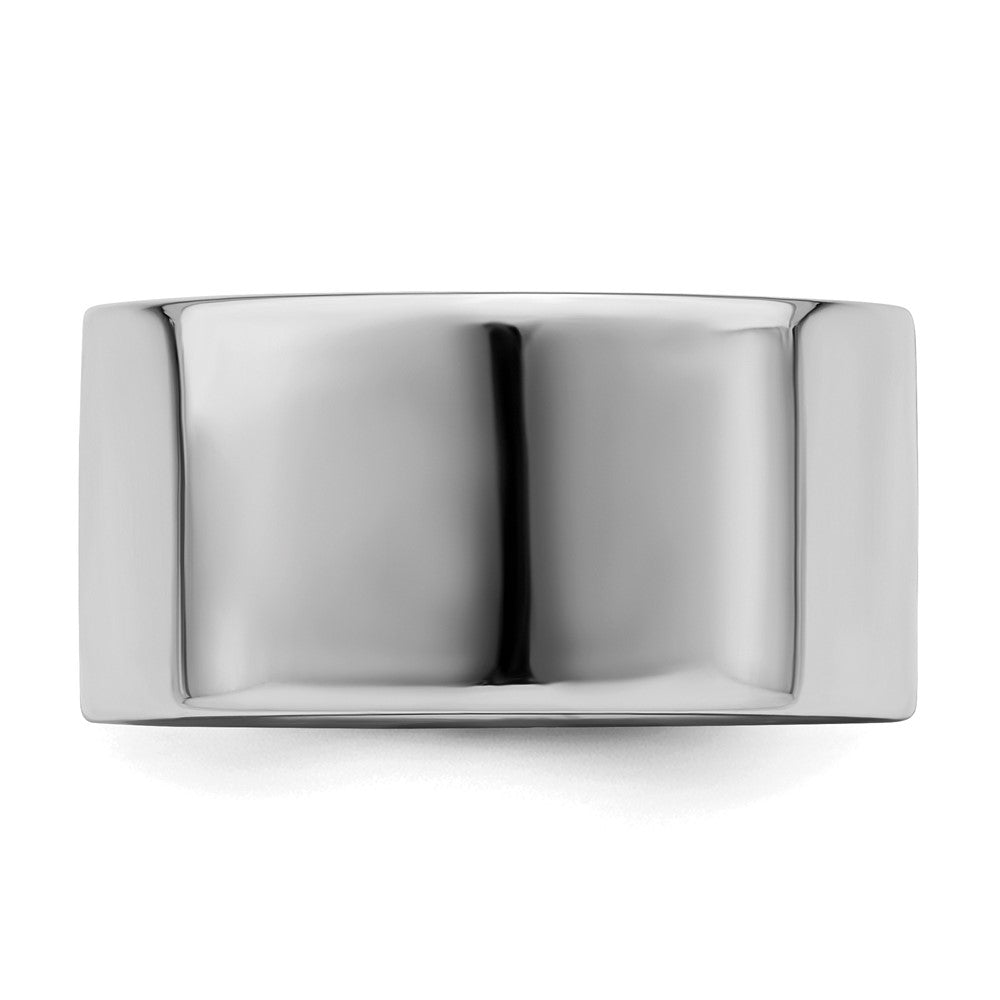 Sterling Silver Rhodium-plated 10mm Flat Band