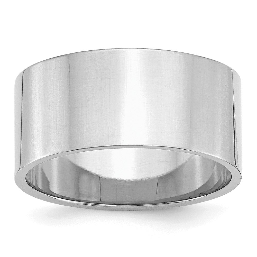 Sterling Silver Rhodium-plated 10mm Flat Band