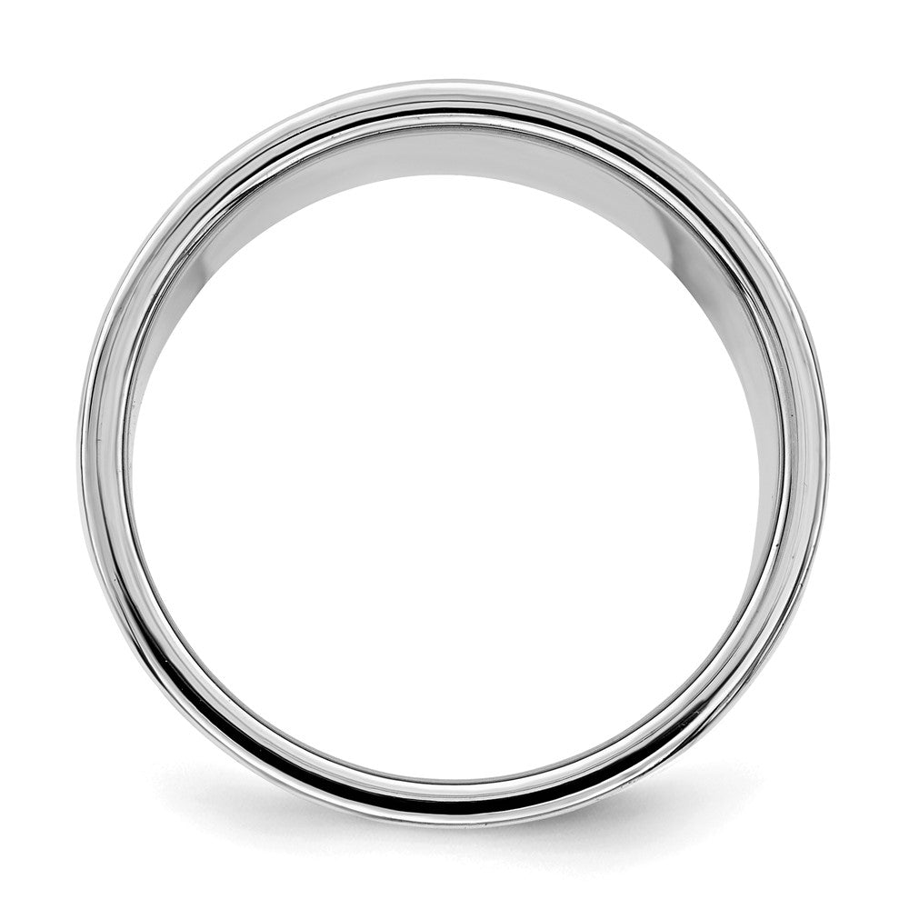 Sterling Silver Rhodium-plated 12mm Flat Band