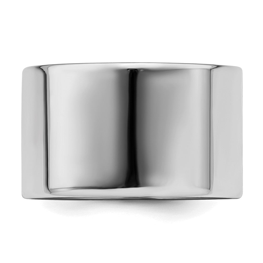 Sterling Silver Rhodium-plated 12mm Flat Band