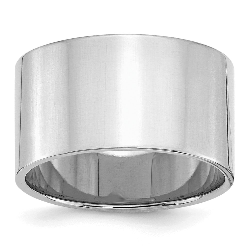 Sterling Silver Rhodium-plated 12mm Flat Band