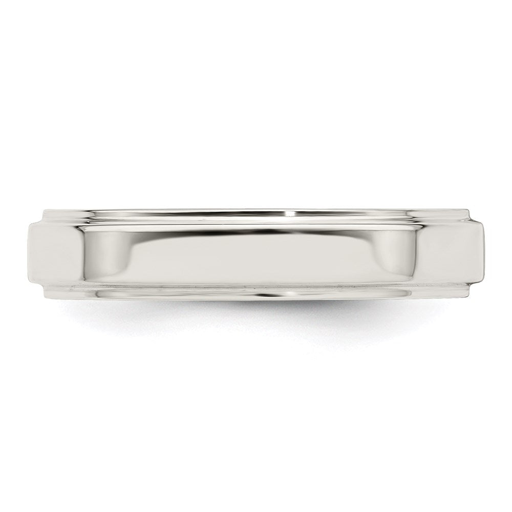Sterling Silver 4mm Flat w/ Step Edge Band