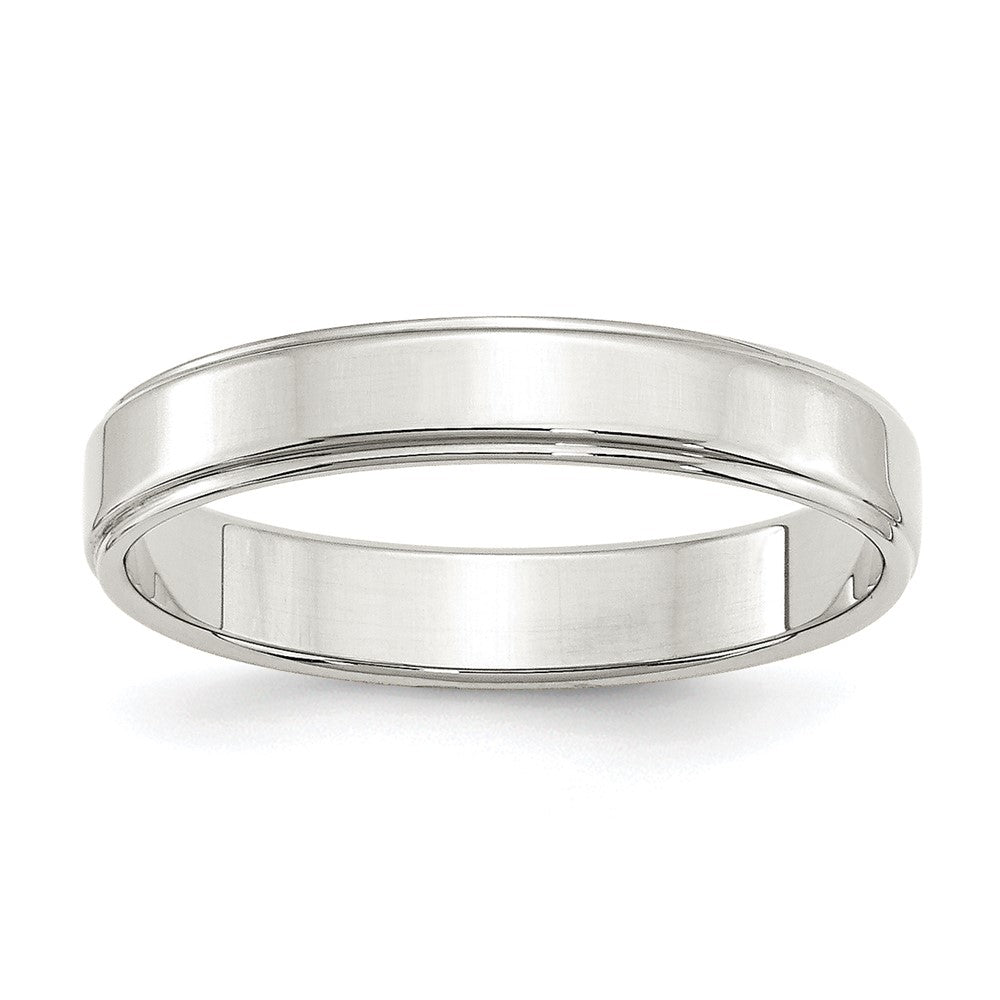 Sterling Silver 4mm Flat w/ Step Edge Band