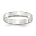 Sterling Silver 4mm Flat w/ Step Edge Band