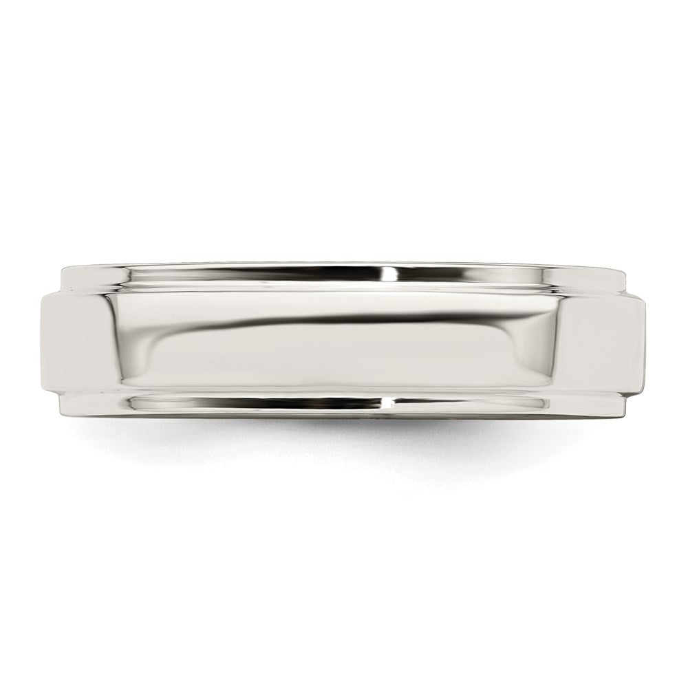 Sterling Silver 5mm Flat w/ Step Edge Band