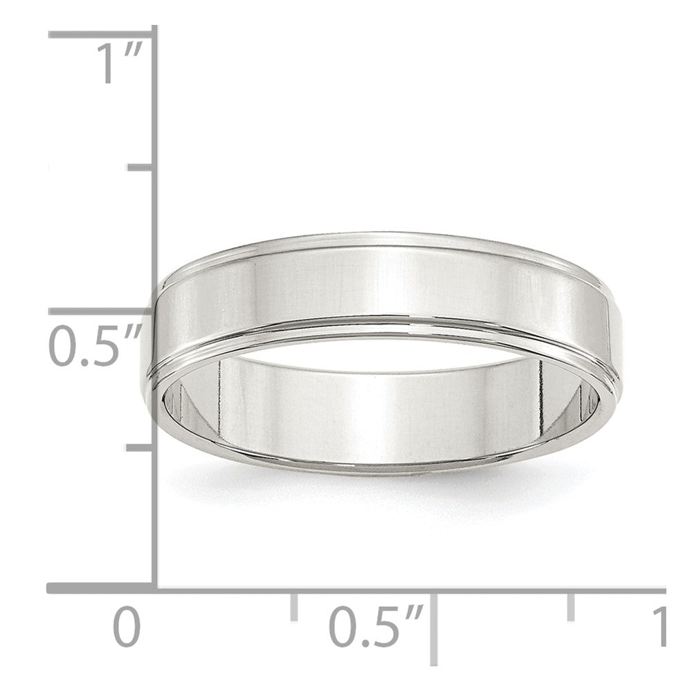 Sterling Silver 5mm Flat w/ Step Edge Band