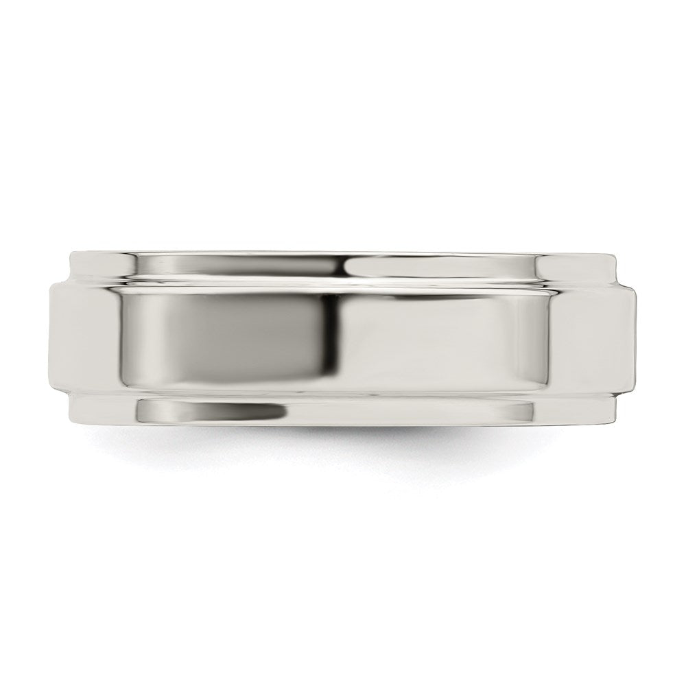 Sterling Silver 6mm Flat w/ Step Edge Band
