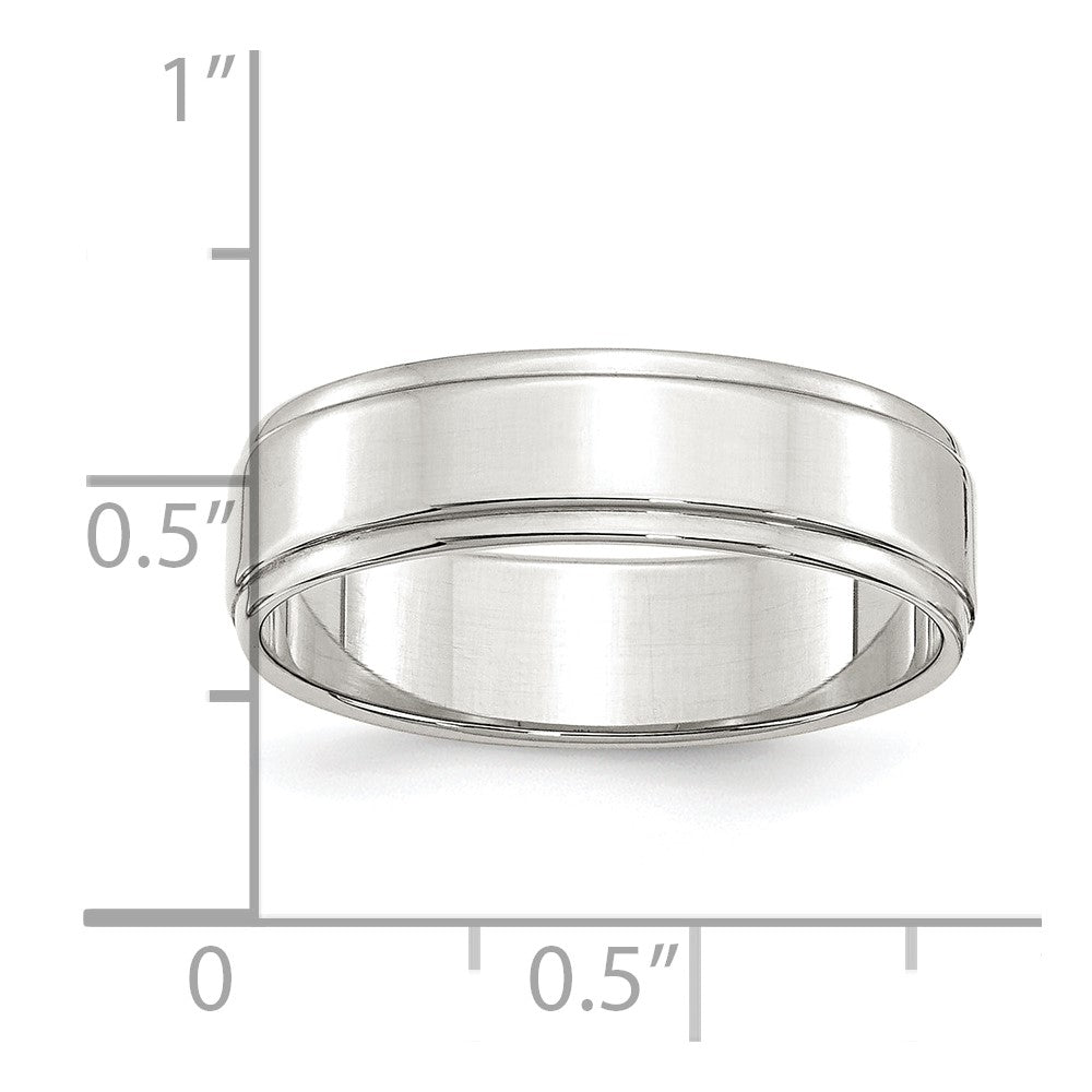 Sterling Silver 6mm Flat w/ Step Edge Band