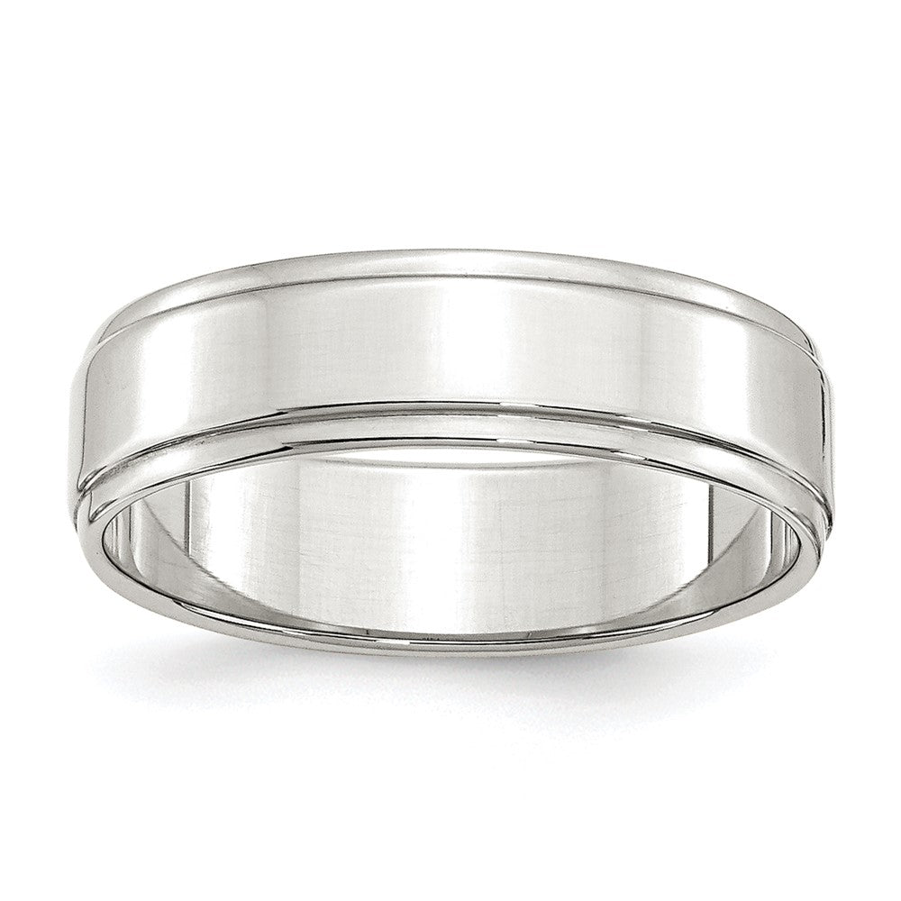 Sterling Silver 6mm Flat w/ Step Edge Band