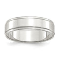 Sterling Silver 6mm Flat w/ Step Edge Band