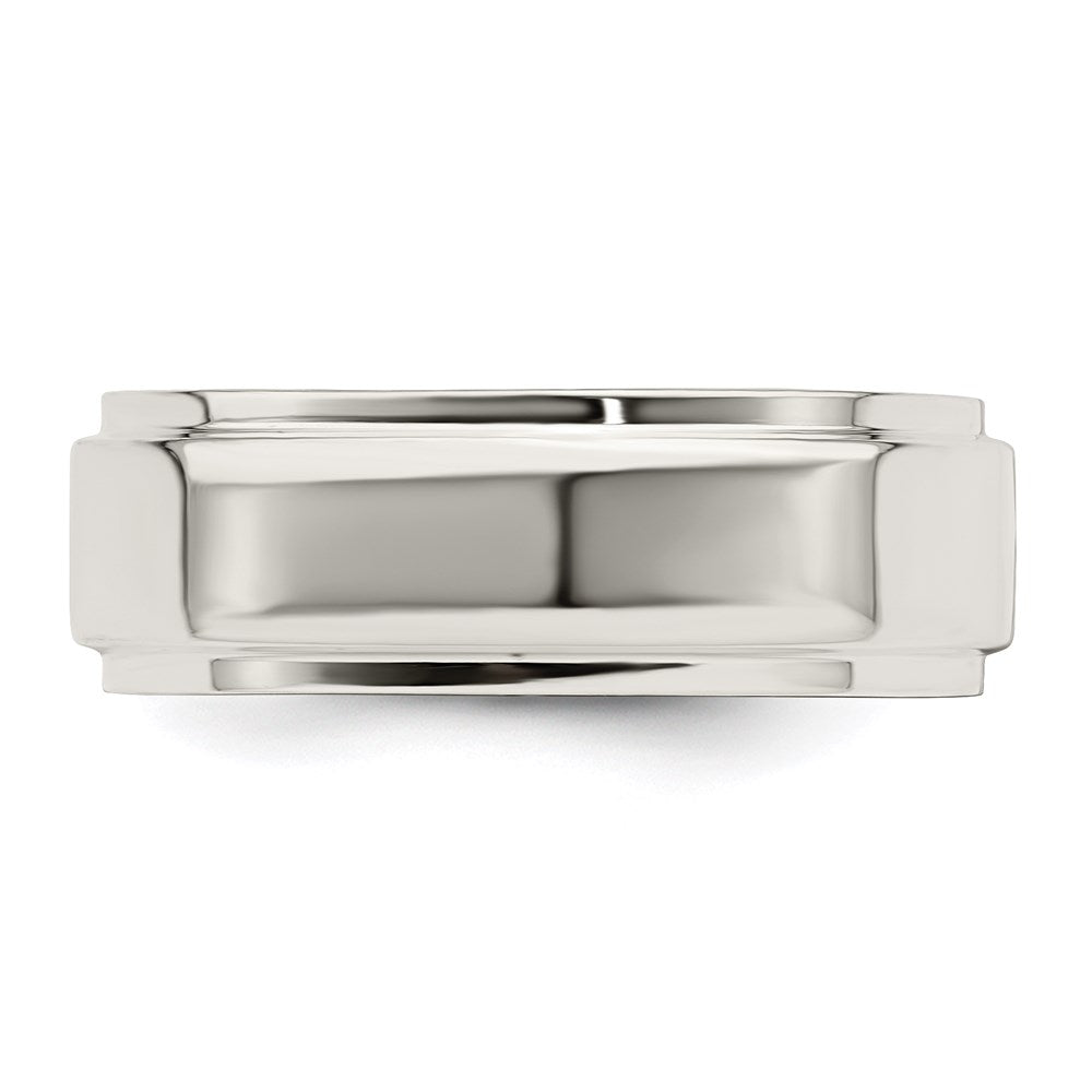 Sterling Silver 7mm Flat w/ Step Edge Band