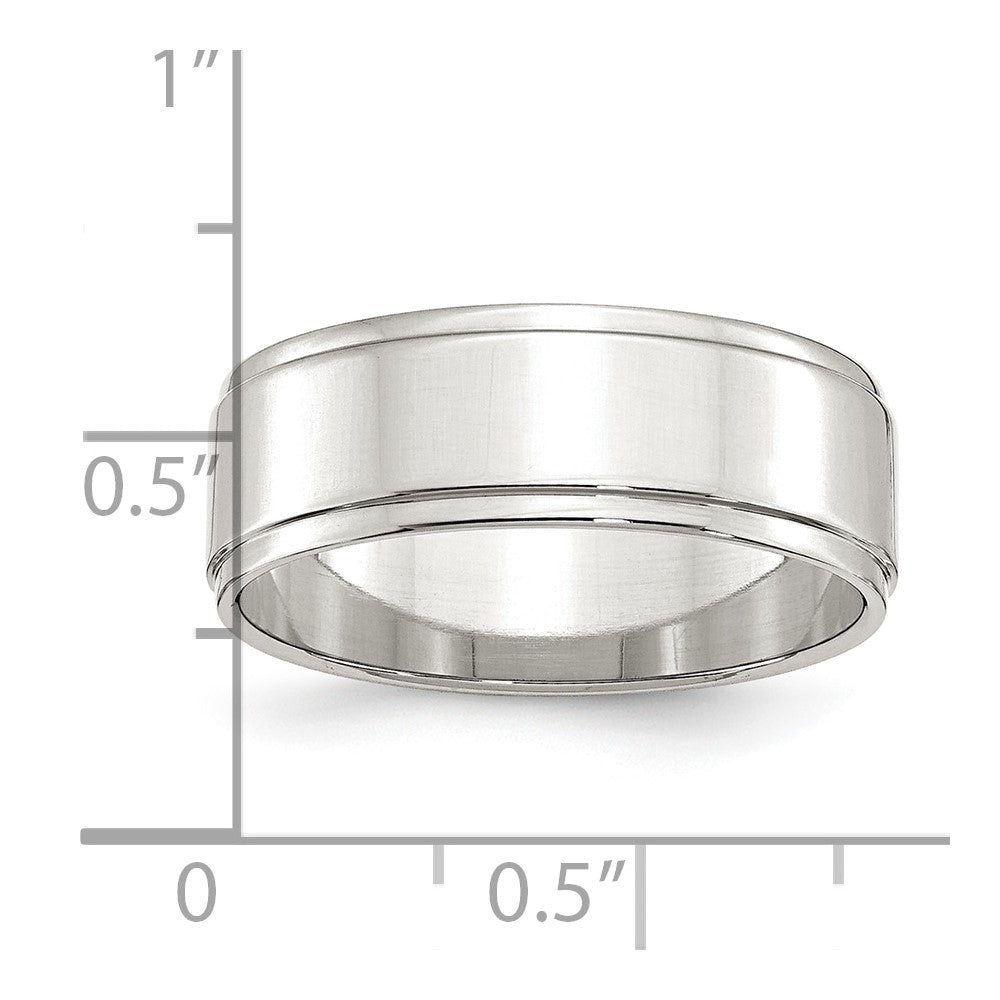 Sterling Silver 7mm Flat w/ Step Edge Band