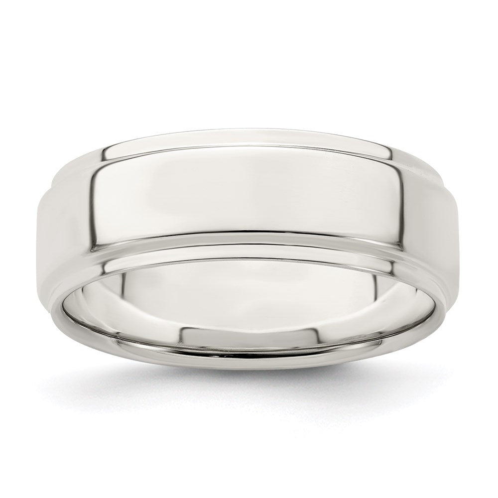 Sterling Silver 7mm Flat w/ Step Edge Band