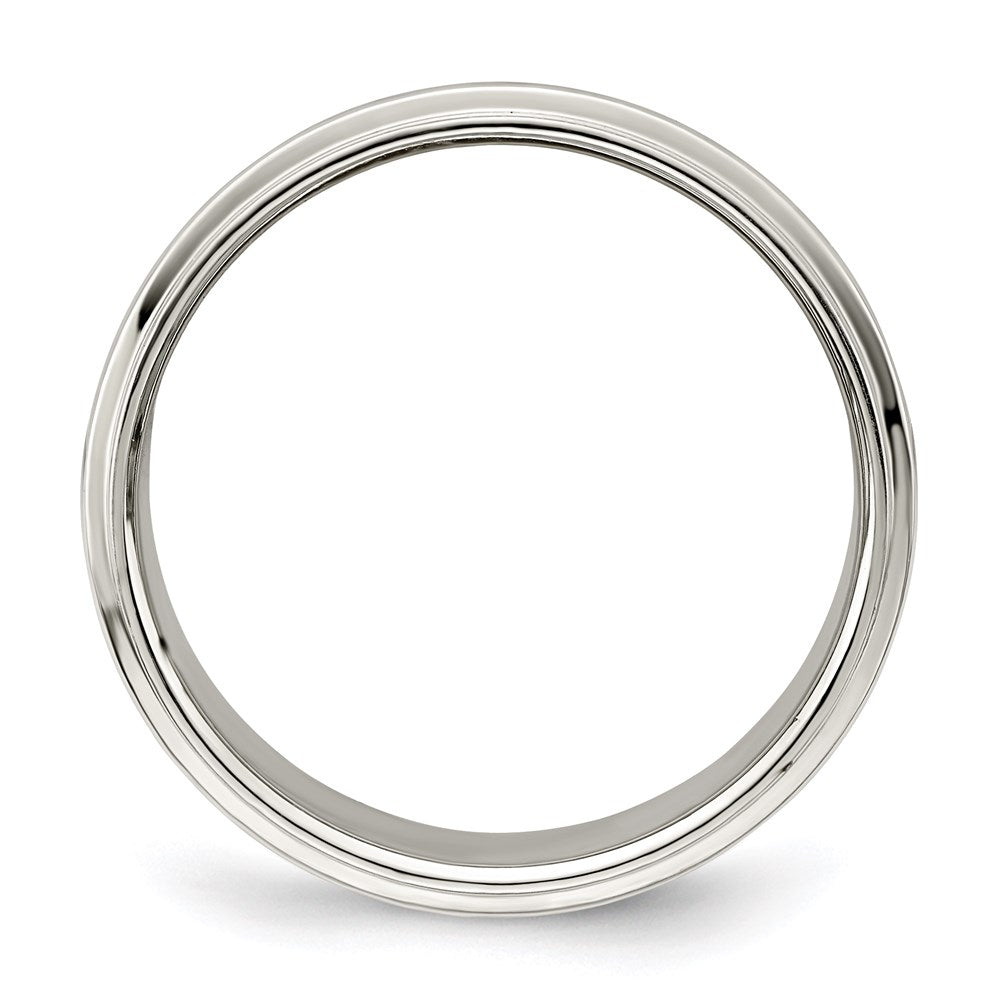 Sterling Silver 8mm Flat w/ Step Edge Band
