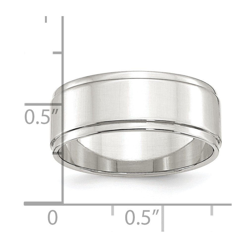 Sterling Silver 8mm Flat w/ Step Edge Band