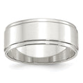 Sterling Silver 8mm Flat w/ Step Edge Band