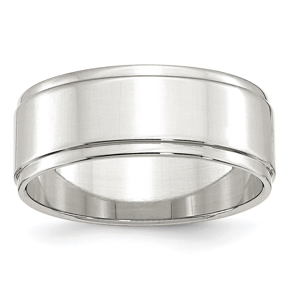 Sterling Silver 8mm Flat w/ Step Edge Band