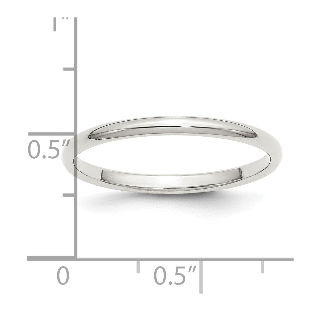 Sterling Silver 2mm Half-Round Band