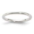 Sterling Silver 2mm Half-Round Band