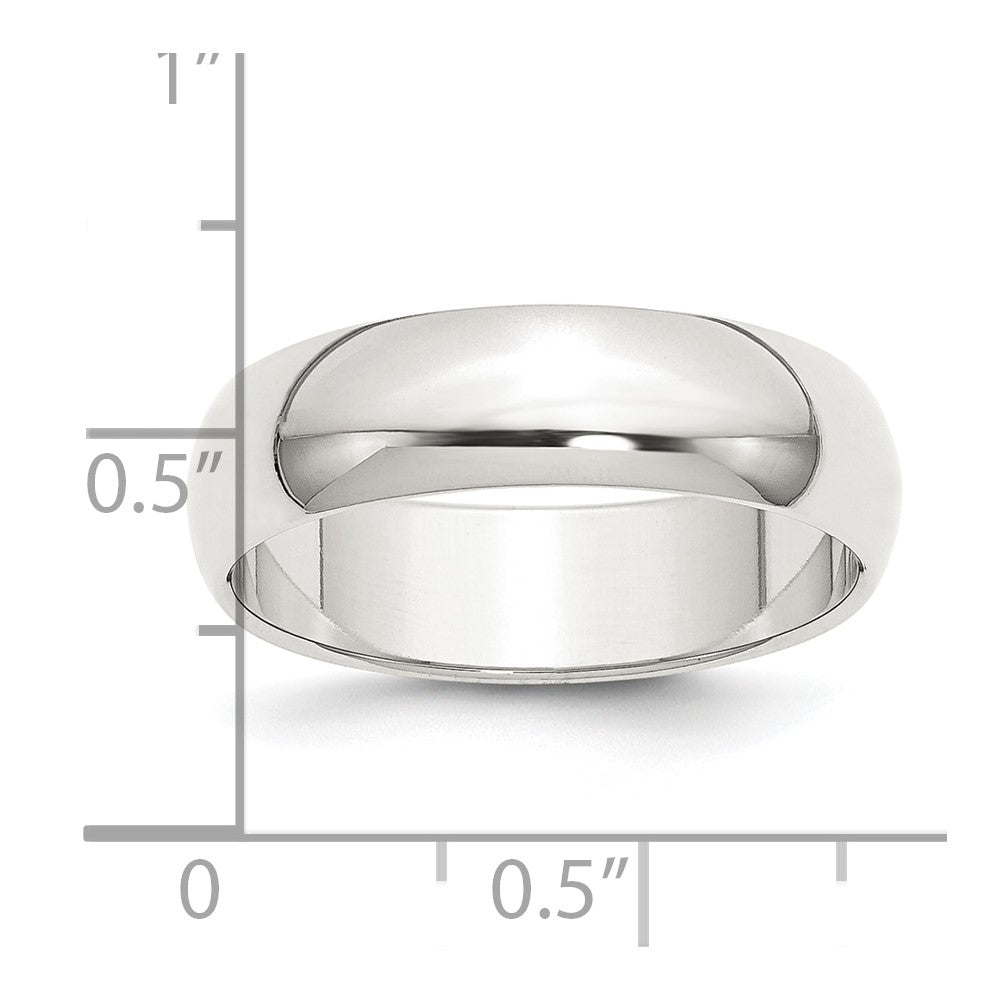 Sterling Silver 6mm Half-Round Band