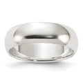 Sterling Silver 6mm Half-Round Band