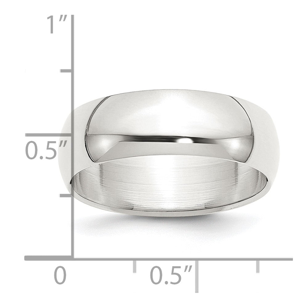Sterling Silver 7mm Half-Round Band